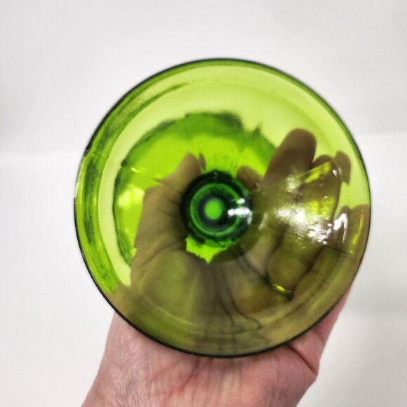 Vintage Indiana Glass Emerald Green Grape Pattern Colony Harvest Pedestal Bowl - Picture 6 of 8